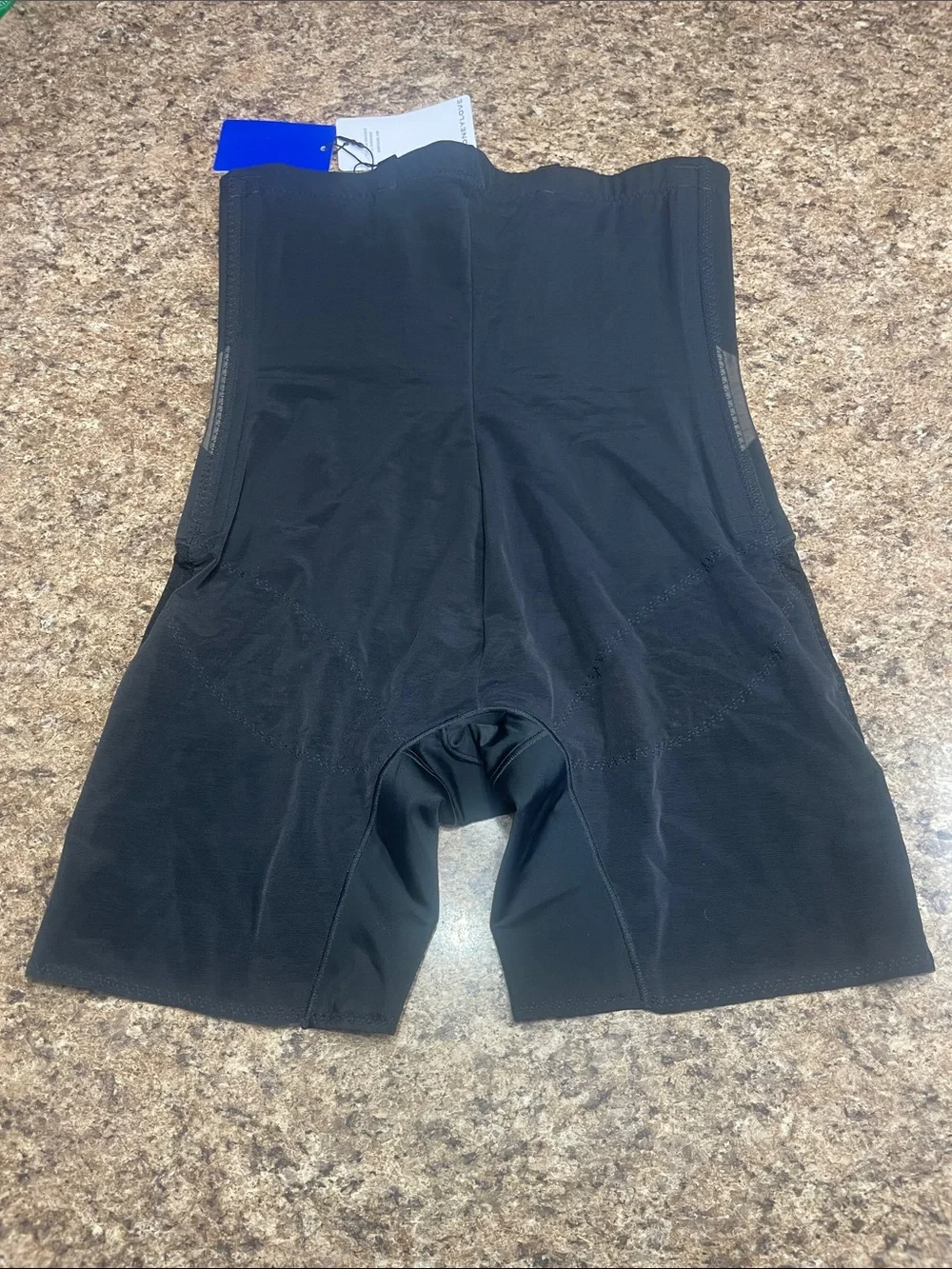 NWT Honeylove Black High-Waist Super Power Shaping Shorts Black XL Mesh Accents